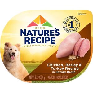 imageNatures Recipe Chicken Salmon and Turkey Recipes Variety Pack Wet Dog Food 12275 oz Cups 2 CountChicken  Turkey