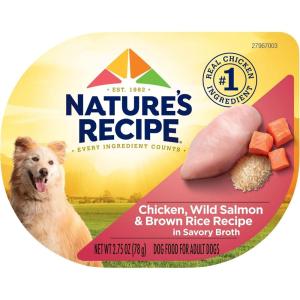 imageNatures Recipe Chicken Salmon and Turkey Recipes Variety Pack Wet Dog Food 12275 oz Cups 2 CountChicken  Wild Salmon