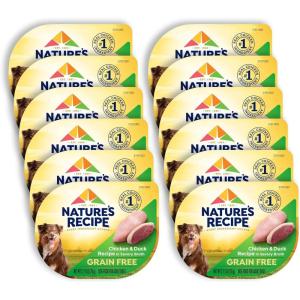 imageNatures Recipe Grain Free Chicken Recipe Chicken ampamp Venison Recipe and Chicken ampamp Duck Recipe in Savory Broth Variety Pack Wet Dog Food 12275 oz Cups 2 CountChicken  Duck