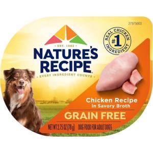 imageNatures Recipe Grain Free Chicken Recipe Chicken ampamp Venison Recipe and Chicken ampamp Duck Recipe in Savory Broth Variety Pack Wet Dog Food 12275 oz Cups 2 CountChicken