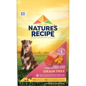 imageNatures Recipe Grain Free Dry Dog Food Salmon Sweet Potato ampamp Pumpkin Recipe 24 lb Bag24 Pound Pack of 1