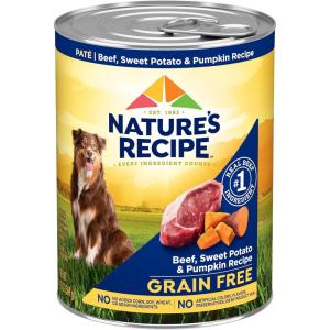 imageNatures Recipe Grain Free Wet Dog Food Salmon Sweet Potato and Pumpkin Recipe 13 oz Can Pack of 12Beef  Sweet Potato  and Pumpkin