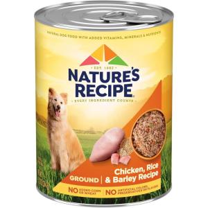 imageNatures Recipe Wet Dog Food Chicken Rice ampamp Barley Recipe Ground Formula 132 Ounce Can Pack of 12Chicken  Rice  Barley Ground Formula