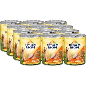 imageNatures Recipe Wet Dog Food Chicken Rice ampamp Barley Recipe Ground Formula 132 Ounce Can Pack of 12Chicken  Rice  Barley Stew Formula