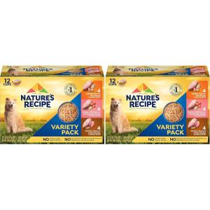 imageNatures Recipe Chicken Salmon and Turkey Recipes Variety Pack Wet Dog Food 12275 oz Cups 2 Count Pack of 2Variety Pack