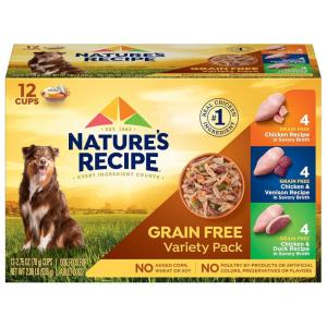 imageNatures Recipe Grain Free Wet Dog Food Variety Pack 275 Ounce Cup Pack of 12